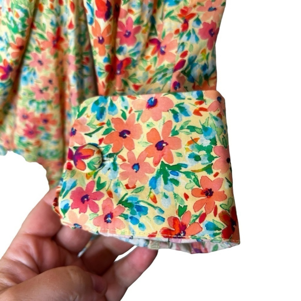 Lovers + Friends Aja Long Sleeve Knot Mini Dress in Summer Field Floral Large - Picture 10 of 12